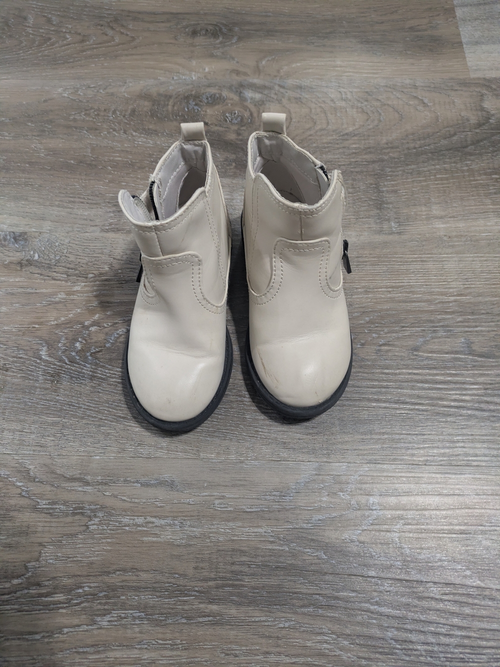 wonder nation Cream Side-Zip Toddler Ankle Boots